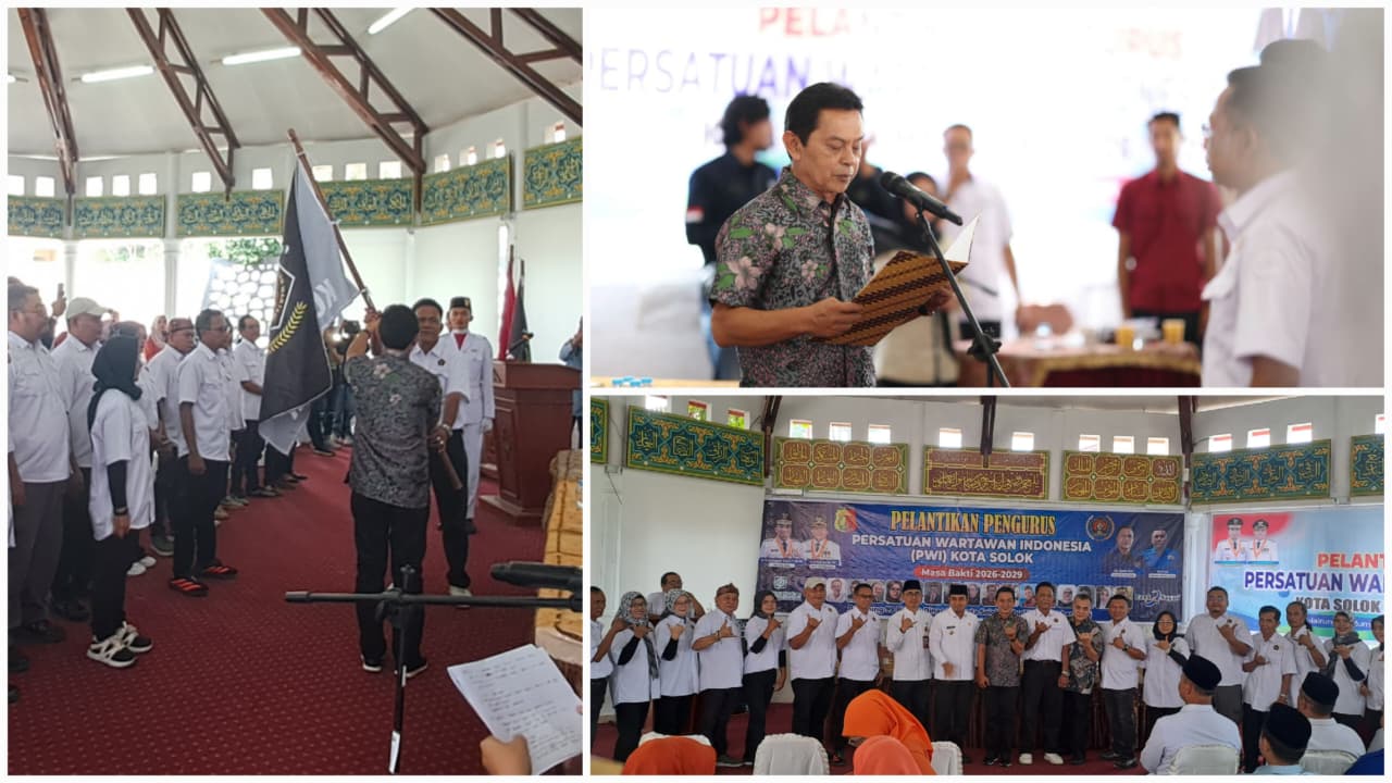 Ketua PWI Sumbar Widya Naveis Lantik Raunis Roni sebagai Ketua PWI Kota Solok Periode 2026–2029
